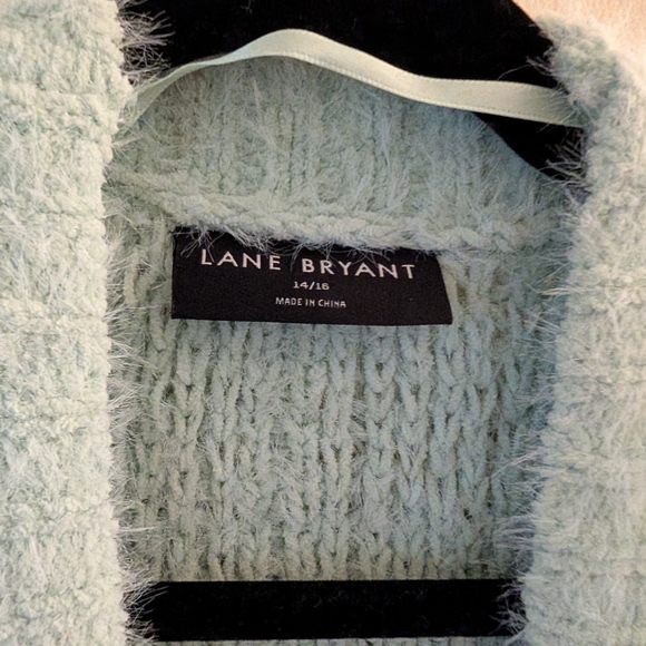 EUC! 🌿 LANE BRYANT ✨ Mint Open-Front Knit Cardigan - Size 14/16 - Picture 5 of 10